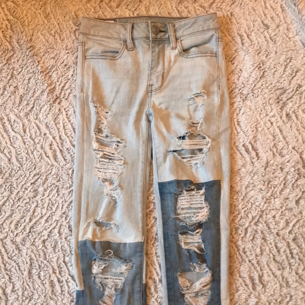 American Eagle Ripped Patch Jeans